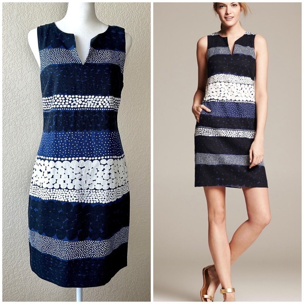 Banana Republic Marimekko Collection V-Neck Shift Dress in Jurmo Print - size 2